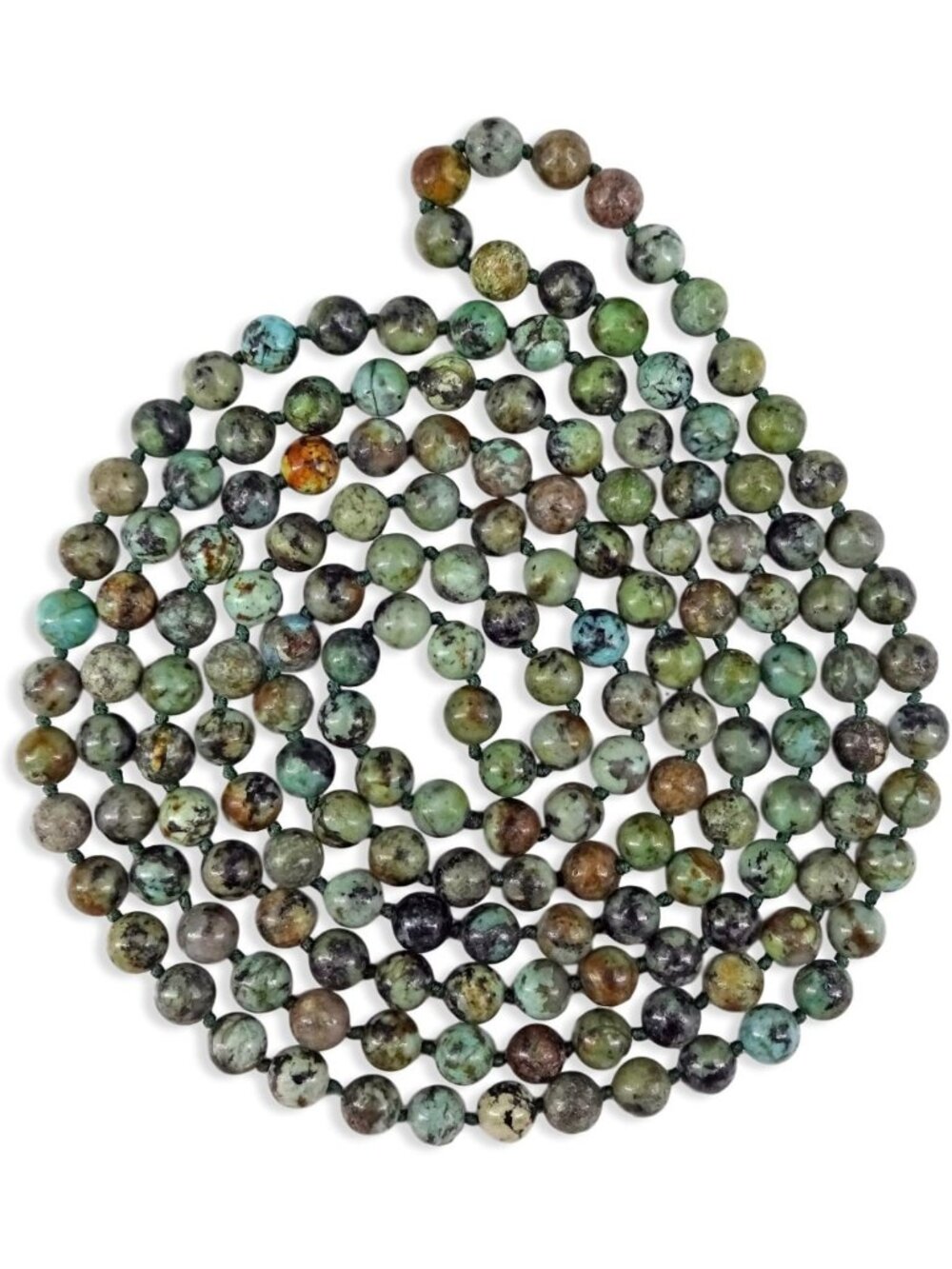 Multi-Layer Beaded Stone Chakra Mala Necklace - 60 Inch Long, Unisex Statement
